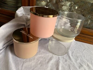 CANDLE JARS - 4 Empty Bath & Body Works, White Barn 3 Wick w/ lids, clean, DIYs - Picture 1 of 7