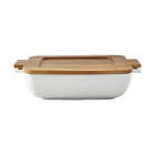 Gardens Ceramic Oven to Table Serveware Dish with Acacia Lid