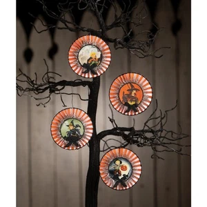 Bethany Lowe Halloween Set of 4 Retro Rosettes Ornaments TL4358 New For 2025! - Picture 1 of 6