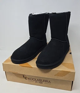 Koolaburra by UGG Koola Short Black Suede Fur Boots Womens Size 10 -NIB- - Picture 1 of 13