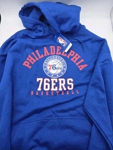 Philadelphia 76ers Hoodie Mens NBA Sweatshirt Sixers Royal Blue SZ L - Picture 1 of 1