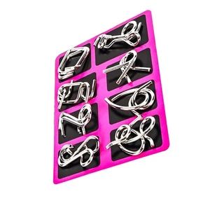 8 IN 1 Metal Montessori Puzzle Wire IQ Mind Brain Teaser Kids Educational Toys C - Picture 1 of 8