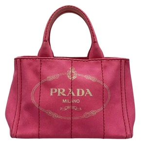 Auth PRADA Canapa - Pink Canvas Tote Bag - Picture 1 of 15