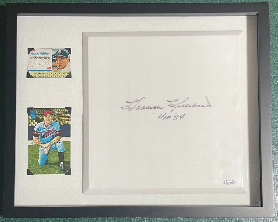 Harmon Killebrew Autograph Base Tristar + Signed Picture ACOA + 1962 Post 22x18 - Image 1 of 4
