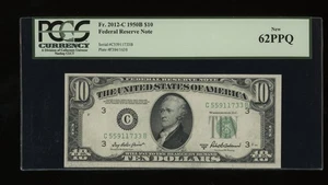 DBR 1950-B $10 Philadelphia Fr. 2012-C PCGS 62 PPQ Serial C55911733B - Picture 1 of 2
