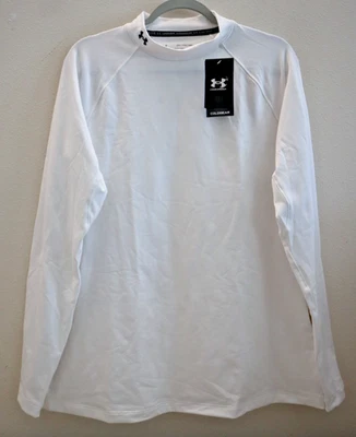 Camisa Under Armour 1368702-100 para mujer talla 2XL blanca auténtica cuello falso L/S Foto 1 de 4