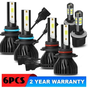 For 2002-2004 Cadillac Escalade Utility 4-Door LED Headlight Fog Light Bulbs Kit - Picture 1 of 17