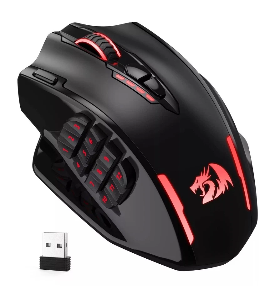 Redragon M913 Impact Elite Wireless Gaming Mouse, 16000 DPI Wired/Wireless RGB - Image 1 of 4
