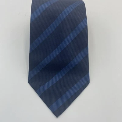 Seta Pura Blue On Blue Striped Silk Tie - image 1 of 4