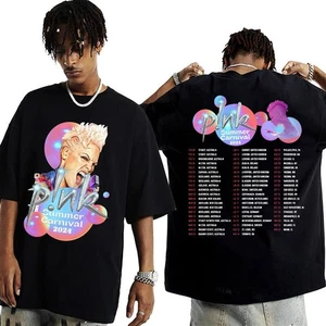 Pink Singer Carnival 2024 Music Gig Concert Festival Women's Men Tee Shirts Tops - Picture 1 of 25