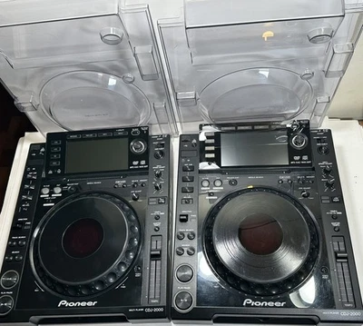 Pioneer DJ CDJ-2000 Pair Black - DJ TurnTables - Lot Of 2 W/ Covers - Image 1 of 4