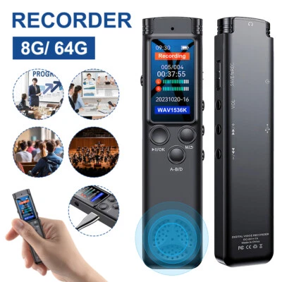 Rechargeable Audio Recorder Digital Voice Activated Sound Dictaphone MP3 Player - Image 1 of 4