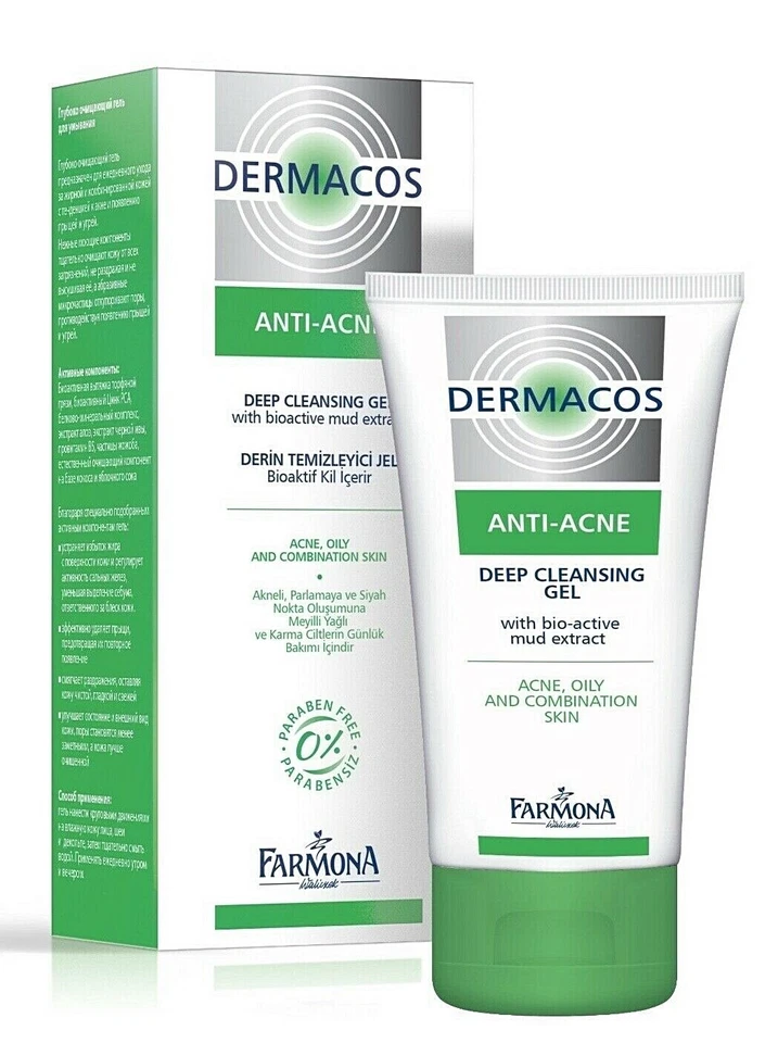 Farmona DERMACOS Anti Acne Deep Cleansing Face Washing Gel Bioactive Mud 150ml
