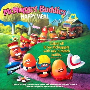NUGGET BUDDIES McDonalds 1988 COMPLETE SET of 10 McNugget HAPPY MEAL TOYS - Picture 1 of 13