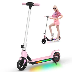 E Roller Rosa S2 Elektro-Scooter 130W Klappbar Kinder Elektroroller LED-Anzeige - Bild 1 von 12