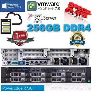 Dell PowerEdge R730 2x E5-2643v4 3,20Ghz 12Kerne 256GB DDR4 2x1,2TB SSD +8TB SAS - Bild 1 von 2