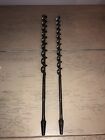 2 Vintage Long Irwin Auger Bits #13 and #11