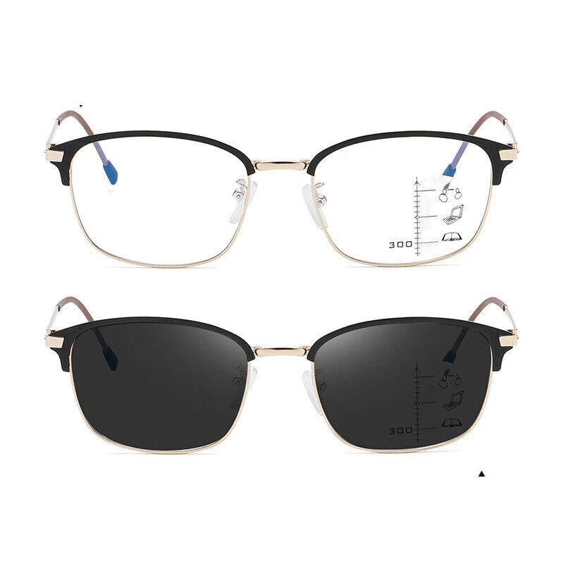 MARKENLOS Progressive Photochromic Multifocal Lesebrille Männer Sonnenbrille Anti Blue