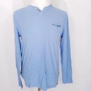 Camisa Henley Copper & Oak Supply Co para Hombre XL Mangas Largas Azul Nueva con Etiquetas - Imagen 1 de 6