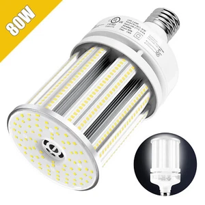 80W LED Corn Light Bulb 320W Eq. 6000K Daylight Cool White for Large Area Garage - Picture 1 of 12