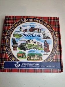 Historical Scotland Souvenier Ceramic Plate With Stand - Picture 1 of 3