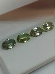 4 lime green Tourmaline gemstones - faceted natural Tourmaline 3.10 CTS - Picture 1 of 10