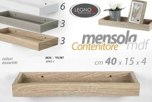 MENSOLA DA PARETE CONTENITORE SOSPESA 40*15*4CM LEGNO CLASSICO MODERNO COLOR ASS - Foto 1 di 5