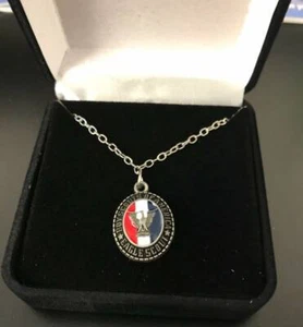 Boy Scout Official Eagle Pendant Necklace Silver Chain 18"w Presentation Box New - Picture 1 of 12