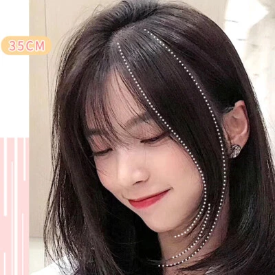 Clip in Wave Side Bangs Real Human Hair Fringe Front Bangs Hair Peice Extensions - Image 1 of 4