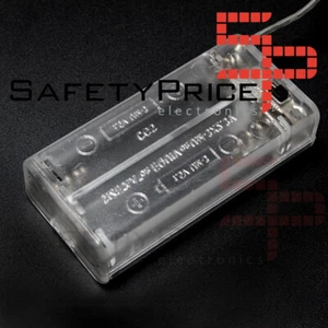 Battery holder portapilas porta pilas 2xAA LR06 INTERRUPTOR Y TAPA TRANSPARENTE - Imagen 1 de 5