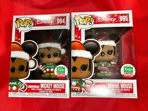 Funko Pop! Disney GINGERBREAD MICKEY MINNIE MOUSE #994 #995 Funko Shop Exclusive - Picture 1 of 8