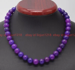 New Natural 8/10/12/14mm Purple Sugilite Gemstone Round Beads Necklace 18-36'' - Picture 1 of 12