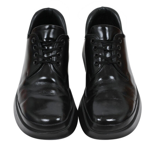 Prada Uomo Derby US7.5 UK6.5 Pelle Nera Stringate AW99 Chunky Anni 2000 Platform