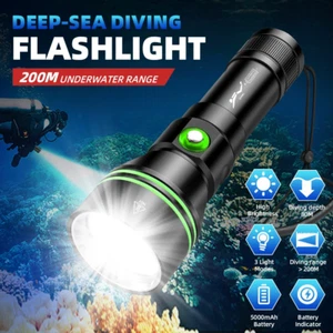 300000LM Diving Flashlight P70 LED Scuba Underwater Fishing Hunter Dive Torch - Picture 1 of 15
