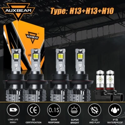 AUXBEAM LED Headlight Fog Bulbs Kits for Ford F-250 F-350 F-450 F-550 Super Duty - Image 1 of 4