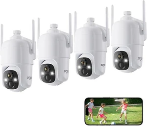 360° PTZ Security Cameras Wireless Outdoor WiFi, 2K Battery Powered Home Securit - Picture 1 of 8