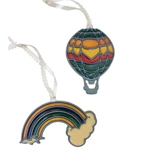 Buntglas Sonnenfänger Regenbogen Heißluftballon Fensterdeko Ornament Vintage - Bild 1 von 6