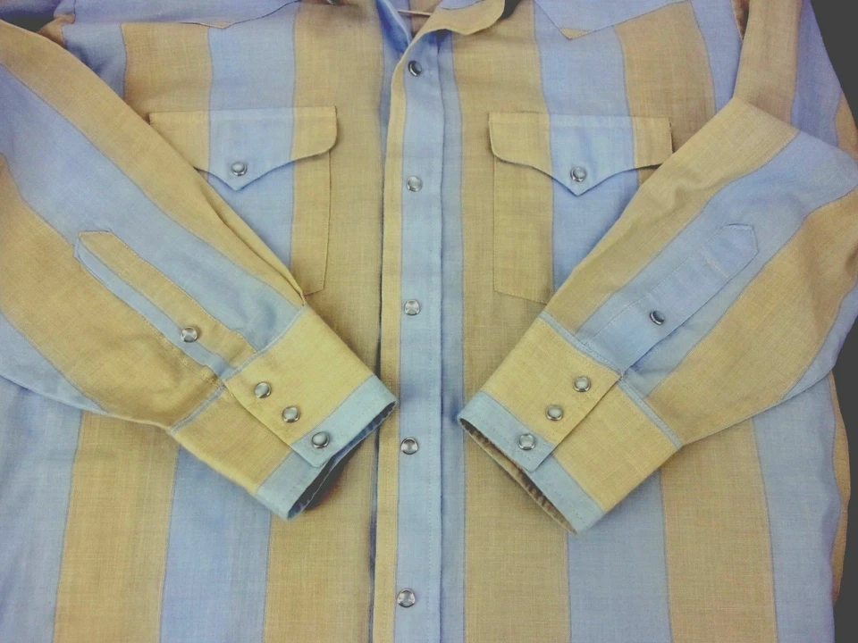 CAMISA WESTERN PANHANDLE SLIM VINTAGE PARA HOMBRE (17-33) PERLA RAYAS A PRESIÓN L/S EE. UU. Foto 1 de 4