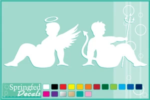 ANGEL & DEVIL MUDFLAP GUYS cut vinyl decal #1 car truck window Mud Flap stickers - Picture 1 of 1