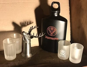 ⭐️ Fiaschetta vintage Jäegermeister 4x7 + peltro STAG e 2 paia di bicchieri da tiro ⭐️ - Foto 1 di 14