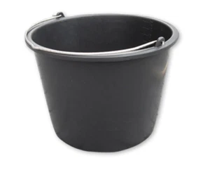 12L Ltr Liter Schwarz PP Kunststoff Eimer Behälter - Metallgriff + Messleitungen - Bild 1 von 1
