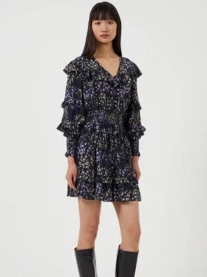 FRENCH CONNECTION Birgin Colette Eco креп оборки ярусный платье женщин XS новый с Ярлыками - Изображение 1 из 4