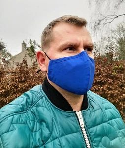 DREILAGIGE BAUMWOLL-GESICHTSMASKE FÜR ERWACHSENE MIT FILTERTASCHE & NASENDRAHT WASCHBAR - Bild 1 von 11