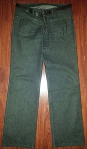 NEIL BARRETT pantalone jeans donna blu attaccato cintura pelle MARRONE taglia 10/11 - Foto 1 di 11