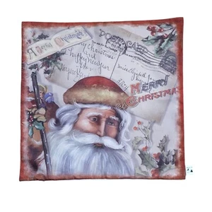 Weihnachten Stoff Kissenbezug Retro Vintage-Look altmodisch Santa 20" x 20" - Bild 1 von 2