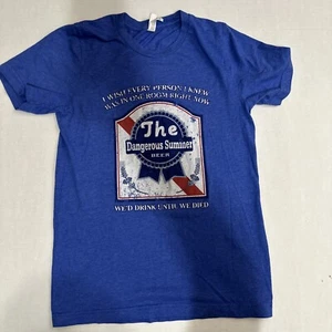 Damen T-Shirt Canvas Marke blau mit Grafik vorne Größe Small Kurzarm - Bild 1 von 7