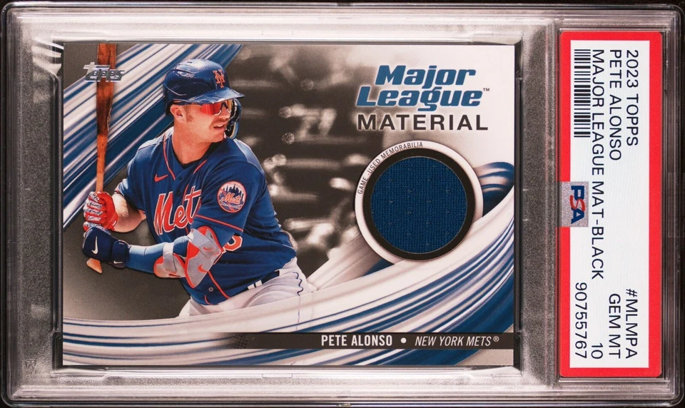 Pete Alonso 2023 Topps Series 1 Major League Material Black MLMPA 74/199 PSA 10 - Image 1 of 3