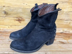 Airstep AS. 98 Women’s Black Suede Low Ankle Biker Moto Boots Sz 39 / US 8.5-9 - Picture 1 of 19