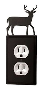 Cubiertas de salida eléctrica única de hierro forjado para ciervos nuevas decoración de pared negra campo - Imagen 1 de 1