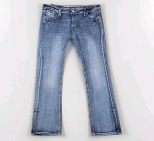 GRACE IN LA Jeans Women's 31 Bootcut Western Wear Rhinestones Stone Wash 36×33 - Picture 1 of 7